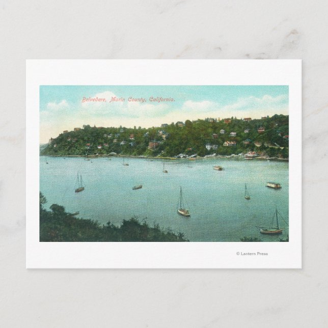 Carte Postale Vue aérienne de Bay Belvedere, CA (Devant)