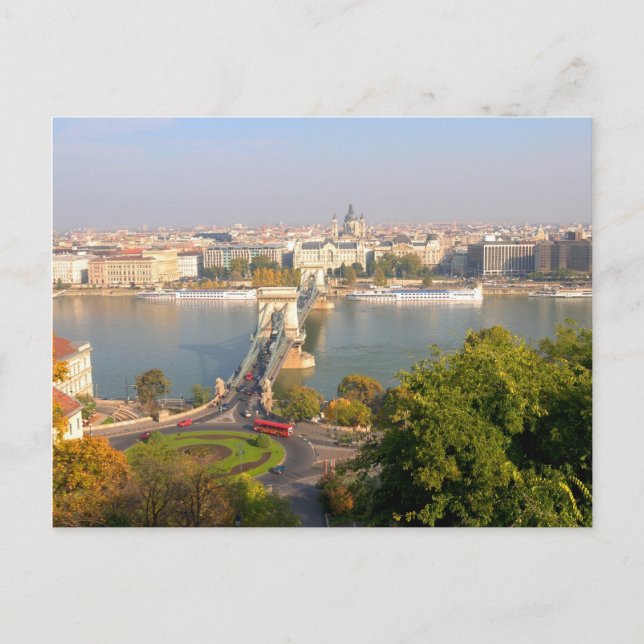 Carte Postale Vue aérienne de Budapest, Hongrie (Devant)