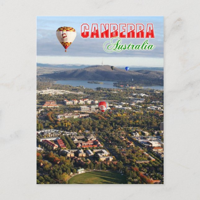 Carte Postale Vue aérienne de Canberra - la capitale australienn (Devant)