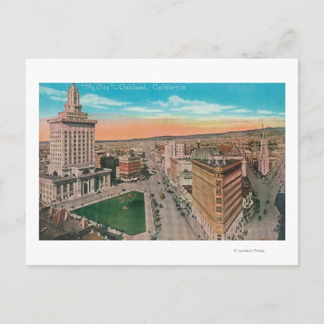 Carte Postale Vue aérienne de CityOakland, CA (Devant)