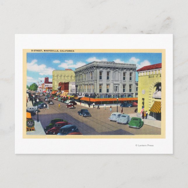 Carte Postale Vue aérienne de D Street (Devant)