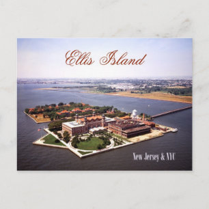 Carte Postale Vue aérienne de Ellis Island, NJ & NY