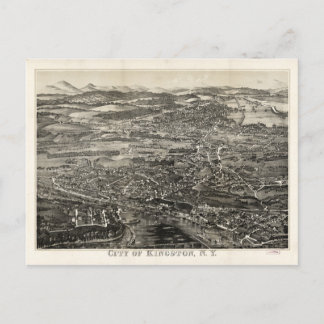 Carte Postale Vue aérienne de Kingston, New York (1875)