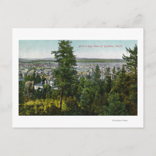 Carte Postale Vue aérienne de la ville à travers les bois