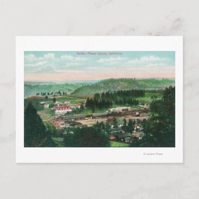 Carte Postale Vue aérienne de la ville de Colfax, CA (Devant)