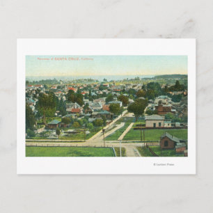 Carte Postale Vue aérienne de la ville de Santa Cruz, CA