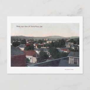 Carte Postale Vue aérienne de la ville de Santa Rosa, CA