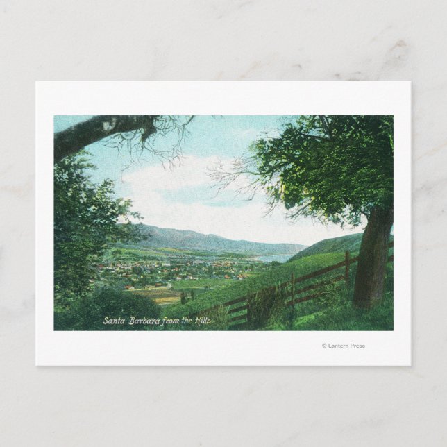 Carte Postale Vue aérienne de la ville depuis les collines (Devant)