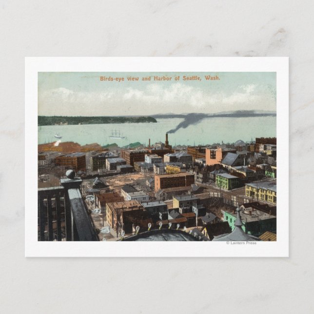 Carte Postale Vue aérienne de la ville et du port (Devant)