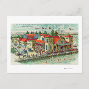 Carte Postale Vue aérienne de Luna Park Caf � et Natatorium