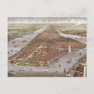 Carte Postale Vue aérienne de Manhattan, New York, États-Unis