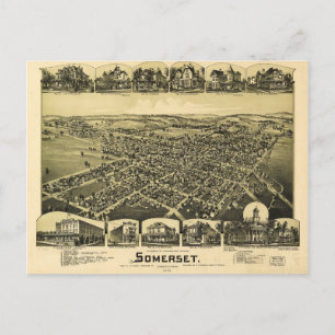 Carte Postale Vue aérienne de Somerset, Pennsylvanie (1900)