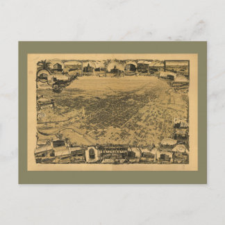 Carte Postale Vue aérienne de Stockton, Californie (1895)