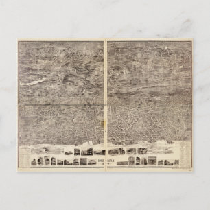 Carte Postale Vue aérienne de Yonkers, New York (1899)