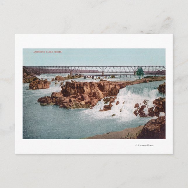 Carte Postale Vue aérienne des chutes et du pont (Devant)