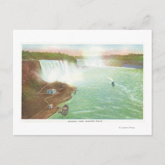 Carte Postale Vue aérienne des chutes Niagara entières (Devant)