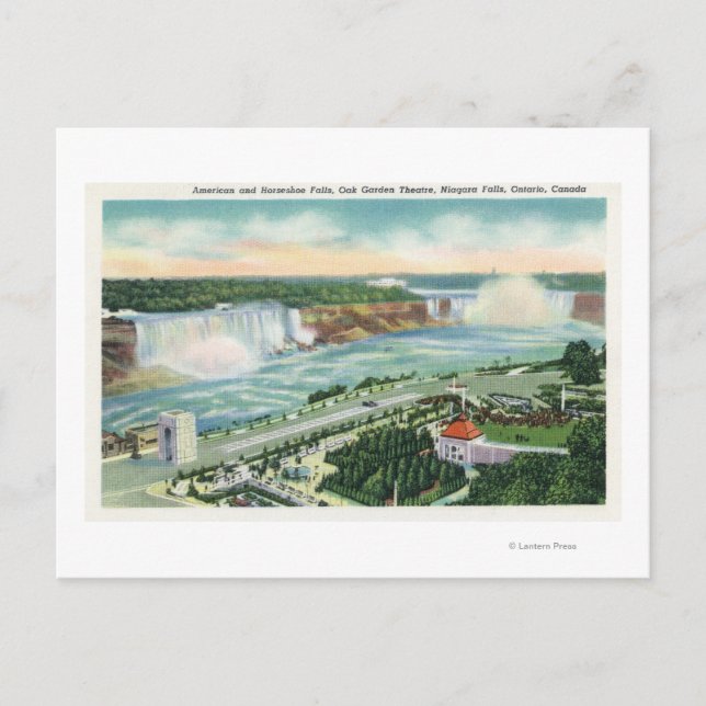 Carte Postale Vue aérienne d'Oakes Garden Theatre et Falls (Devant)