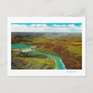 Carte Postale Vue aérienne du barrage de Grand Coulee