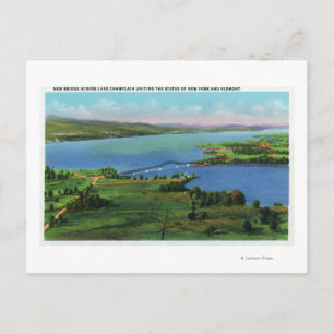 Carte Postale Vue aérienne du nouveau pont reliant NY et VT