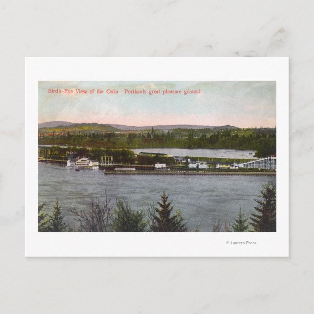 Carte Postale Vue aérienne du parc d'attractions Oaks (Devant)