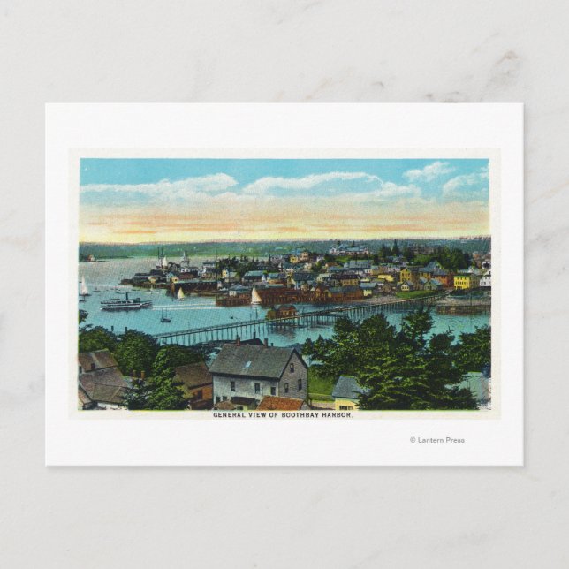 Carte Postale Vue aérienne du port de Boothbay (Devant)