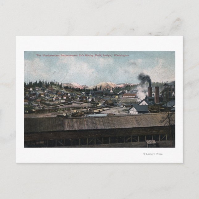 Carte Postale Vue aérienne du puits minier et de la ville (Devant)