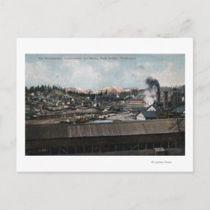 Carte Postale Vue aérienne du puits minier et de la ville