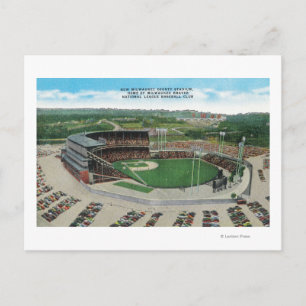 Carte Postale Vue aérienne du stade du comté de New Milwaukee