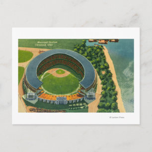 Carte Postale Vue aérienne du stade municipal de Cleveland, OH