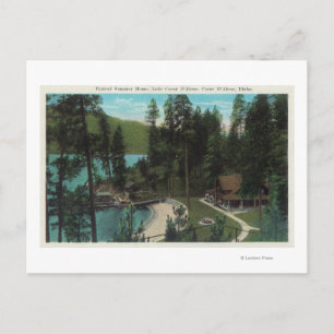 Carte Postale Vue aérienne d'une maison d'été typique sur