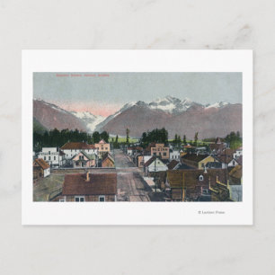 Carte Postale Vue aérienne estivale de la ville de Valdez, AK