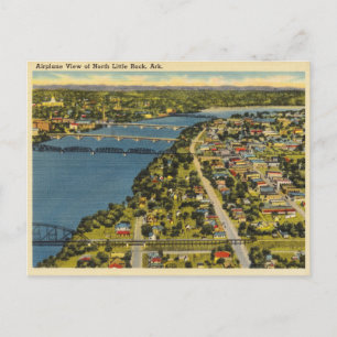 Carte Postale Vue aérienne vintage de North Little Rock Arkansas