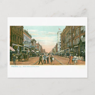Carte Postale Vue ancienne de la rue à Peoria, Illinois