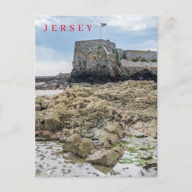 Carte postale vue bastion du château Jersey Elizab (Devant)