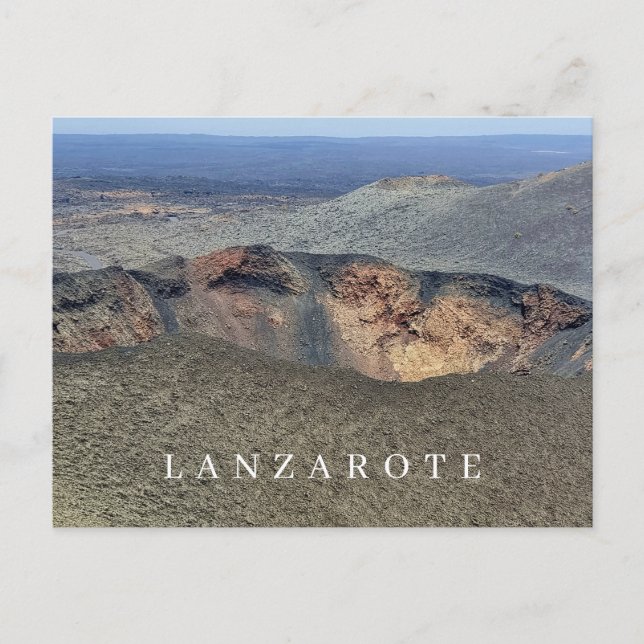 Carte postale vue cratère du volcan Lanzarote (Devant)