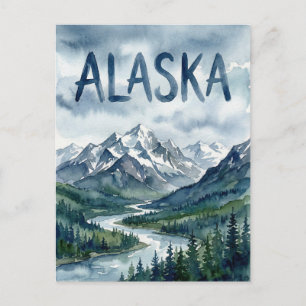 carte postale vue d'Alaska