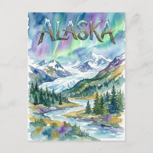 carte postale vue d'Alaska