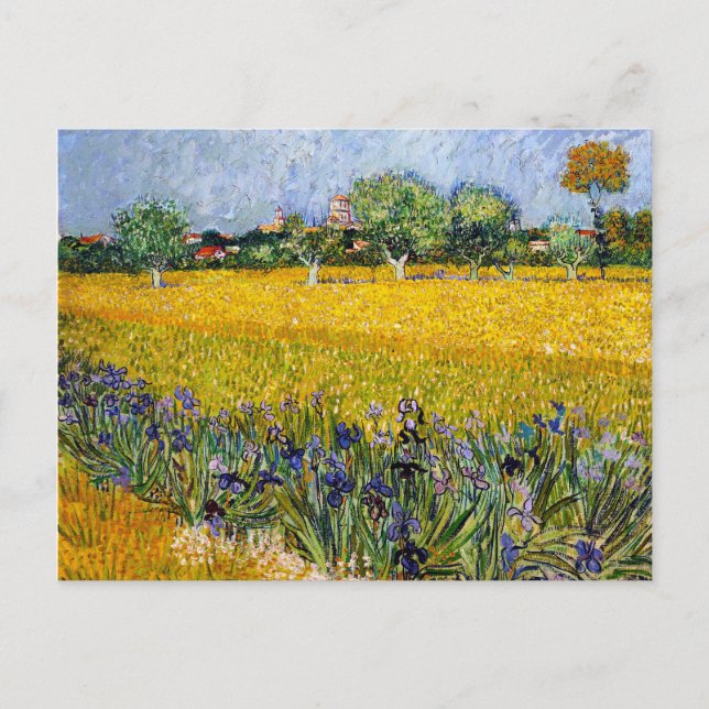 Carte Postale Vue d'Arles avec Irises Vincent van Gogh peinture (Devant)
