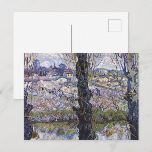 Carte Postale Vue de Arles, vergers en fleurs de Van Gogh