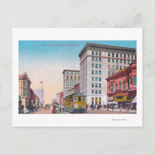Carte Postale Vue de Broadway avec Street CarOakland, CA