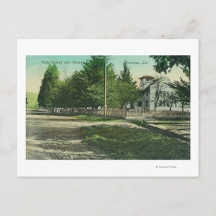 Carte Postale Vue de Broadway sur l'extérieur du lycée