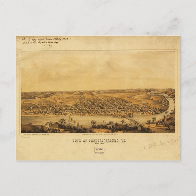 Carte Postale Vue de Fredericksburg, Virginie (nov. 1862) (Devant)