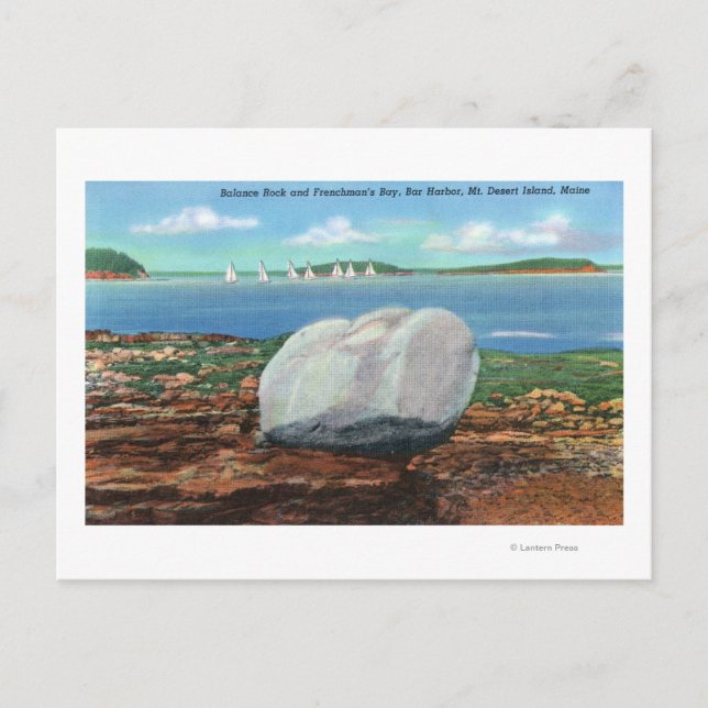 Carte Postale Vue de Frenchman's Bay et de Balance Rock (Devant)