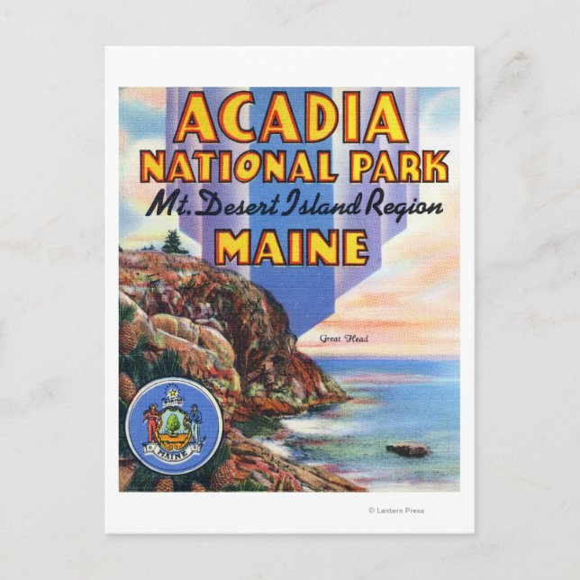 Carte Postale Vue de Great Head et du phoque du Maine (Devant)