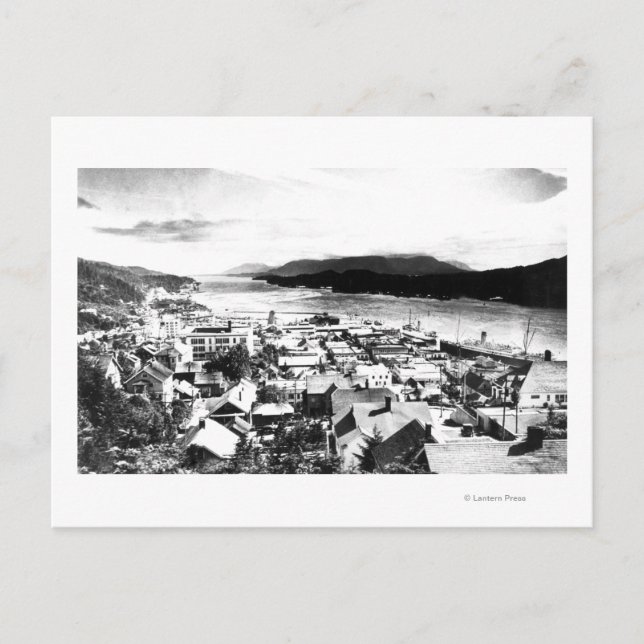 Carte Postale Vue de Ketchikan, Alaska regardant sud-est (Devant)