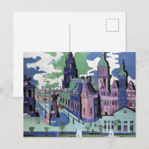 Carte Postale Vue de Kirchner sur Dresden Schlossplatz Beaux-Art