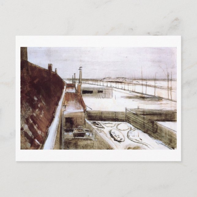 Carte Postale Vue de la fenêtre de Studio, Van Gogh Fine Art (Devant)