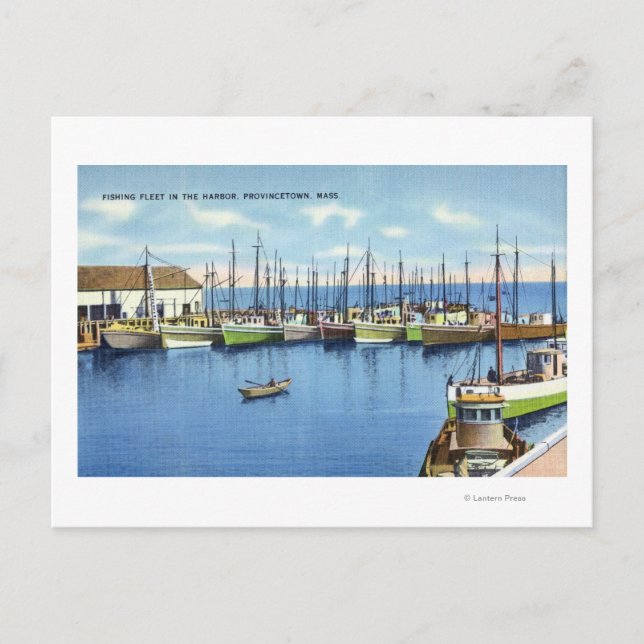 Carte Postale Vue de la flotte de pêche dans le port (Devant)