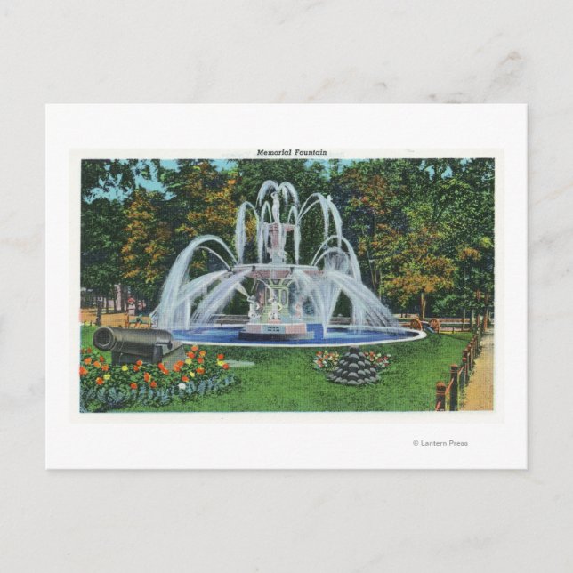 Carte Postale Vue de la fontaine commémorative, Vassar College (Devant)