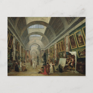 Carte Postale Vue de la Grande Galerie du Louvre, 1796